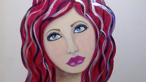 YOU can Draw, Shade and Paint a Mixed Media Girl...today!
