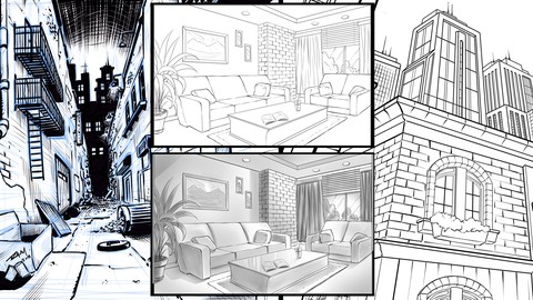 Drawing Amazing Backgrounds with Perspective - Step by Step