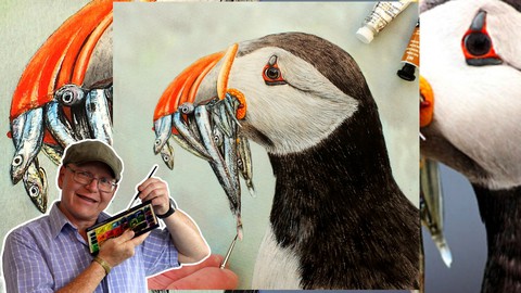 Watercolor Painting - Paint a Puffin
