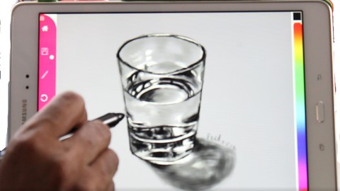 Draw a glass with the Paintology app