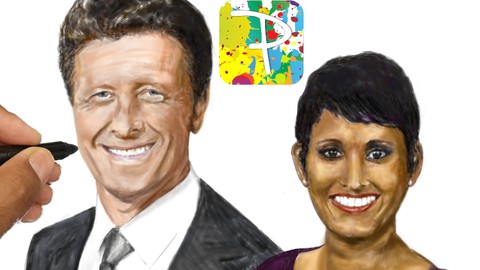 Draw a digital portrait using the Paintology drawing app