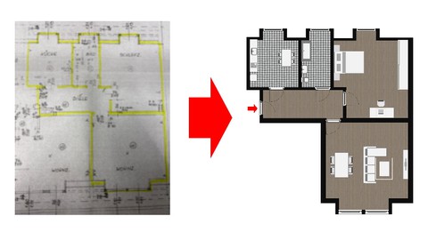 Architektur - 2D Grundriss erstellen mit Microsoft Word