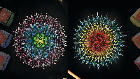 Learn Painting Dot Mandala Art & Cherry Blossom Dot Art