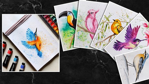 Abstract Watercolor Bird - 21 Birds Painting Challenge