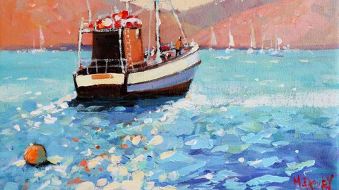 How to Paint a Fishing boat in Acrylics