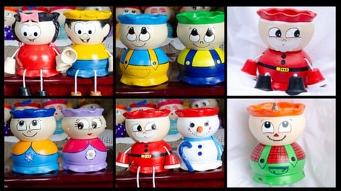 Curso de Artesanato Em Vasos de Bonecos Decorados