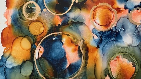 Alkol Mürekkebi (Alcohol ink) ile soyut resme giriş eğitimi