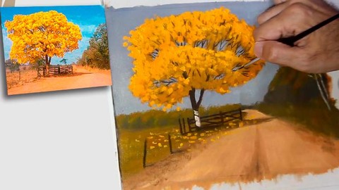 Curso de Pintura a Óleo de Paisagem (Ipê Amarelo)