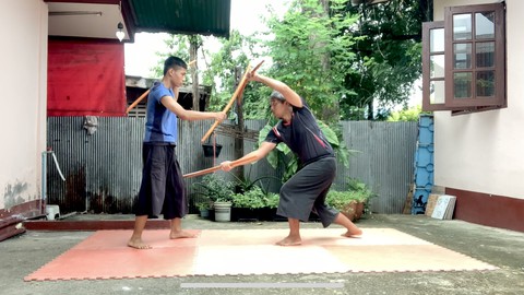 Double Sword Trick 1 in Krabikrabong Thai   by Chanuphon