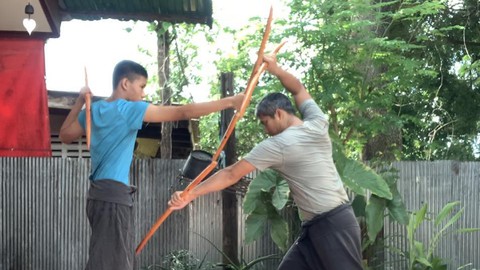 Double Sword Trick 2 in Krabikrabong Thai by Chanuphon