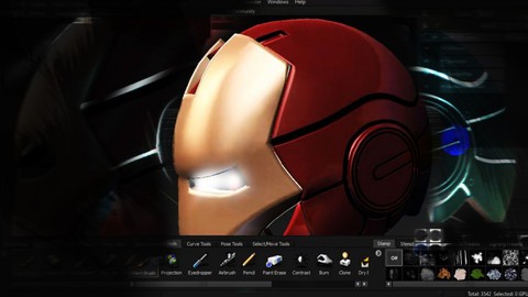 Mudbox Painting the Ironman Head Gear