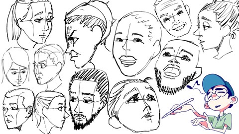 【描ける実感シリーズ!顔Ver】イラストコーチのぷいんと伴走するイラスト練習。顔の描き方をクロッキーを通して会得する講座