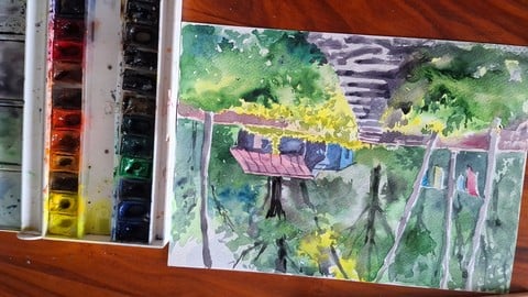 Watercolour Painting Landscape
