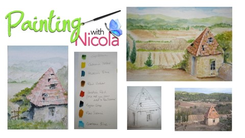 Paint a FRENCH vineyard scene in 8 easy steps. Just COPY ME