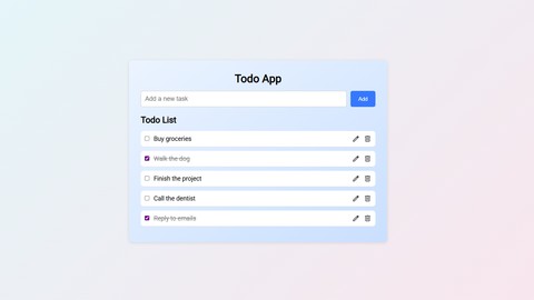 Todo App Project: Learn JavaScript, HTML & CSS Step by Step