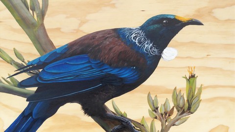Paint a realistic bird using acrylics