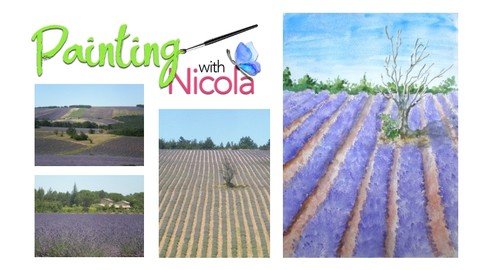 Paint a colorful & dramatic FRENCH LAVENDER field. Watch me.