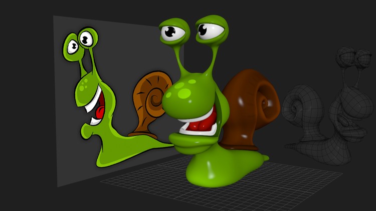 Learn to Model a Cartoon Snail in Maya LT