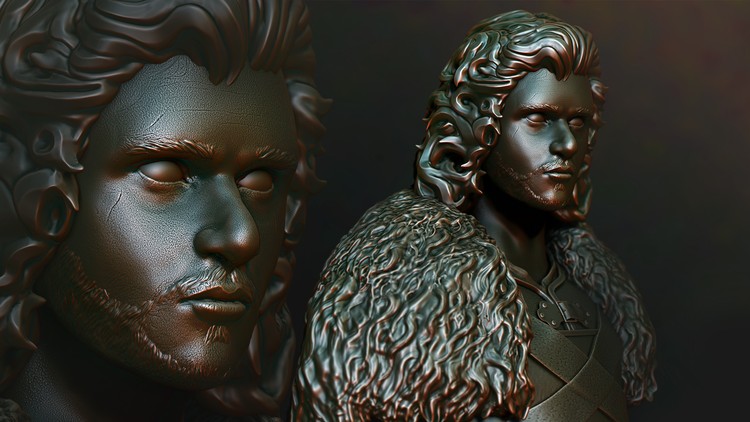 ZBrush 4 R8 - Game of Thrones  John Snow Likeness Sculpt