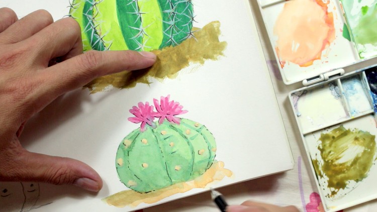 Painting Cacti in Watercolor - Sketchbook Everyday Series