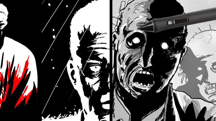 PACK: Dessiner comme dans "SIN CITY" ou "WALKING DEAD"