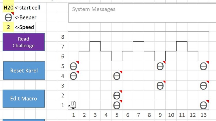 Introduction to Visual Basic using Karel the Robot in Excel