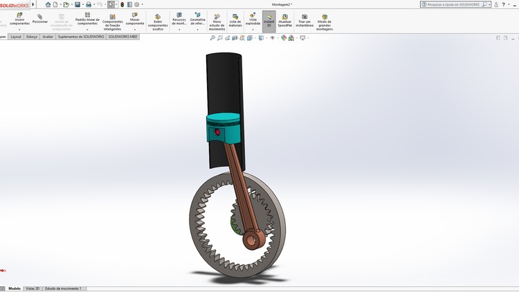 Exercício - Modelagem/Simulação de um conjunto - Solidworks