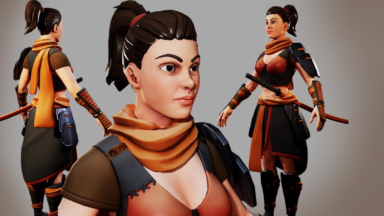 Stylized Female Character Creation - Complete Game Pipeline