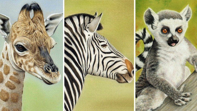 How To Draw Wild Animals Vol 3 - Zebra, Giraffe and Lemur