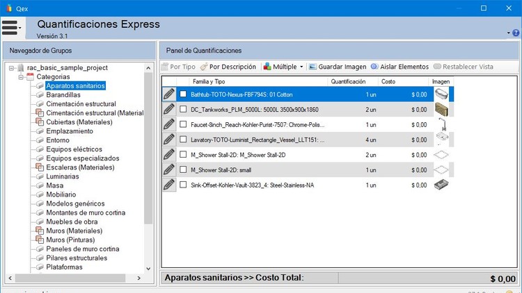 Cómputos automáticos en Revit usando Qex