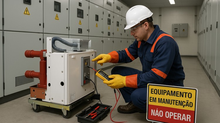 Manutenção em disjuntores de alta tensão