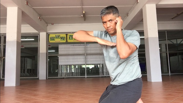 Elbow basics in muay thai martial art Of Thailand