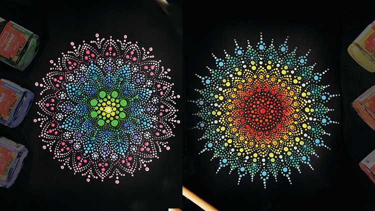 Learn Painting Dot Mandala Art & Cherry Blossom Dot Art