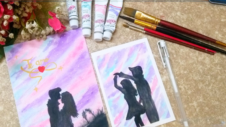 How to paint Cotton candy sky using watercolors