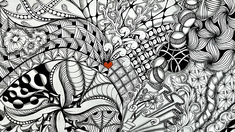 Zentangle - Meditatives Zeichnen für Anfänger.