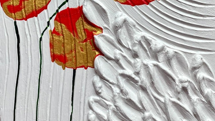 Minimal Dokulu ( textured painting ) tablo yapımı