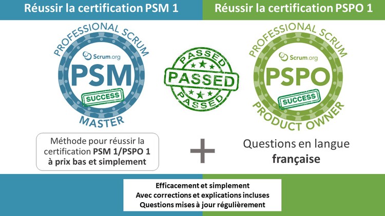 Entrainez vous pour l'examen PSM1 et PSPO1 2025