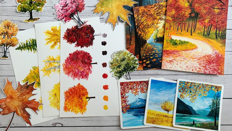 15 Days of Autumn Trees & Landscape Paintings