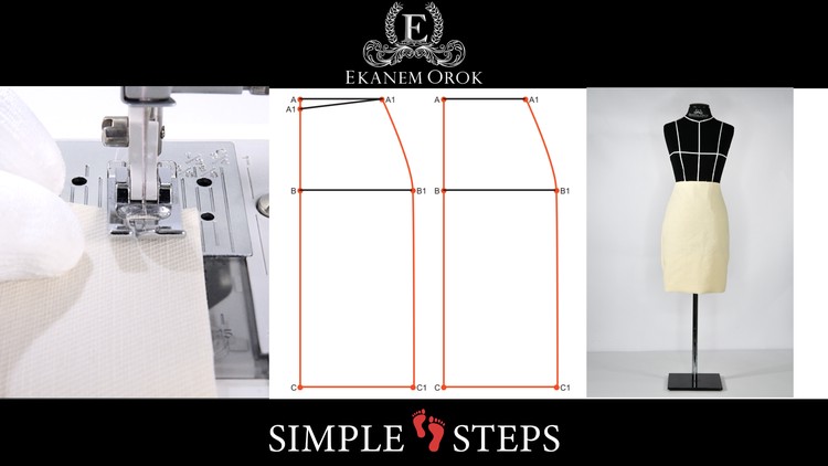 DRAFT and SEW (7) - Dartless SKIRT PATTERN Block