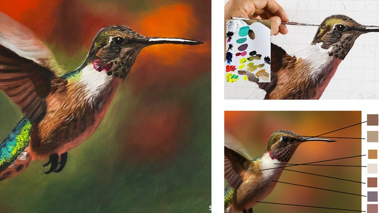 How to paint a hummingbird