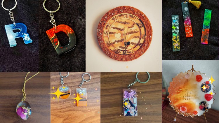 Resin Art For Beginners Keychain, Jewelry, Photoframe