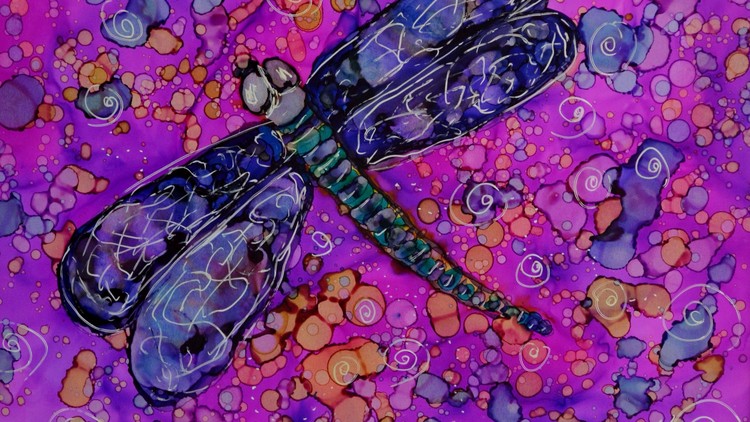 Creative Alcohol Ink Dragonfly Painting Steps Dots and Fun!