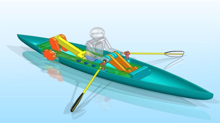 Create a Rowboat Mechanism Using Siemens Solid Edge